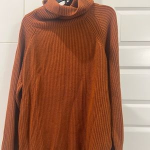Burnt orange/pumpkin oversized sweater dress from Amazon with pockets, s…